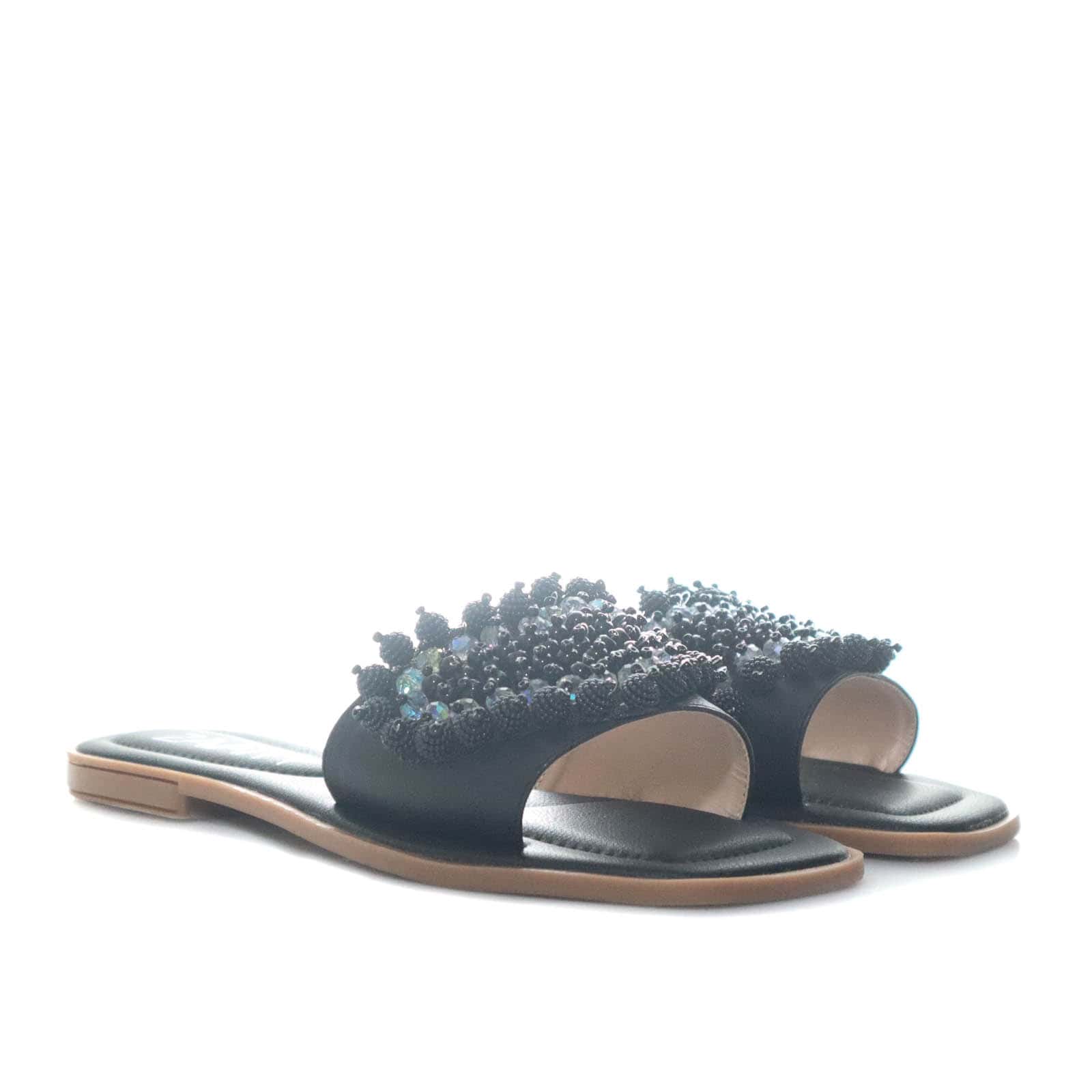 Sandalia plana negro para mujer M020-Z111