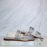Sandalia plana plata para mujer M081-Z111