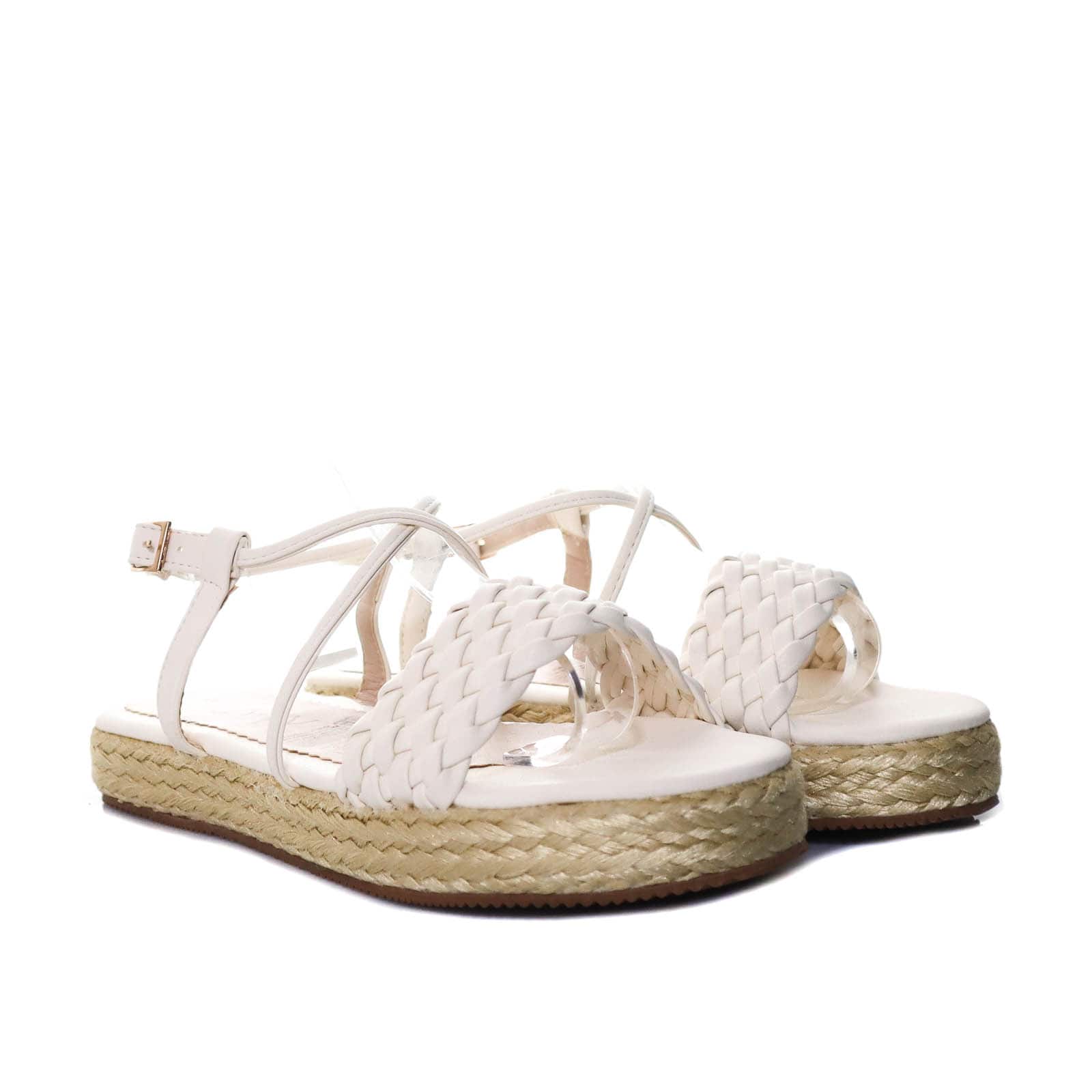 Sandalia plana talco para mujer M126-Z471