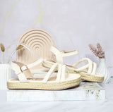 Sandalia plana talco para mujer M144-Z471