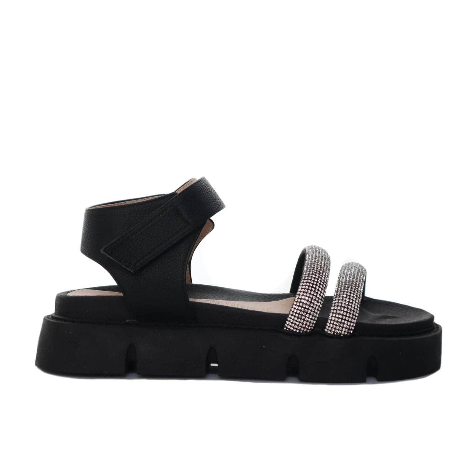 Sandalia plana negro para mujer M35-Z499