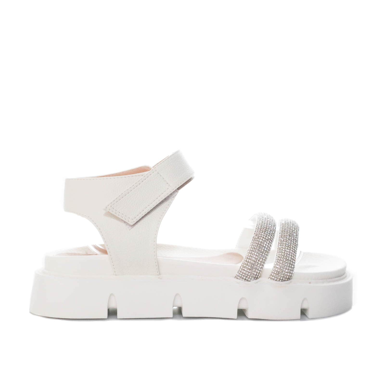 Sandalia plana talco para mujer M35-Z499