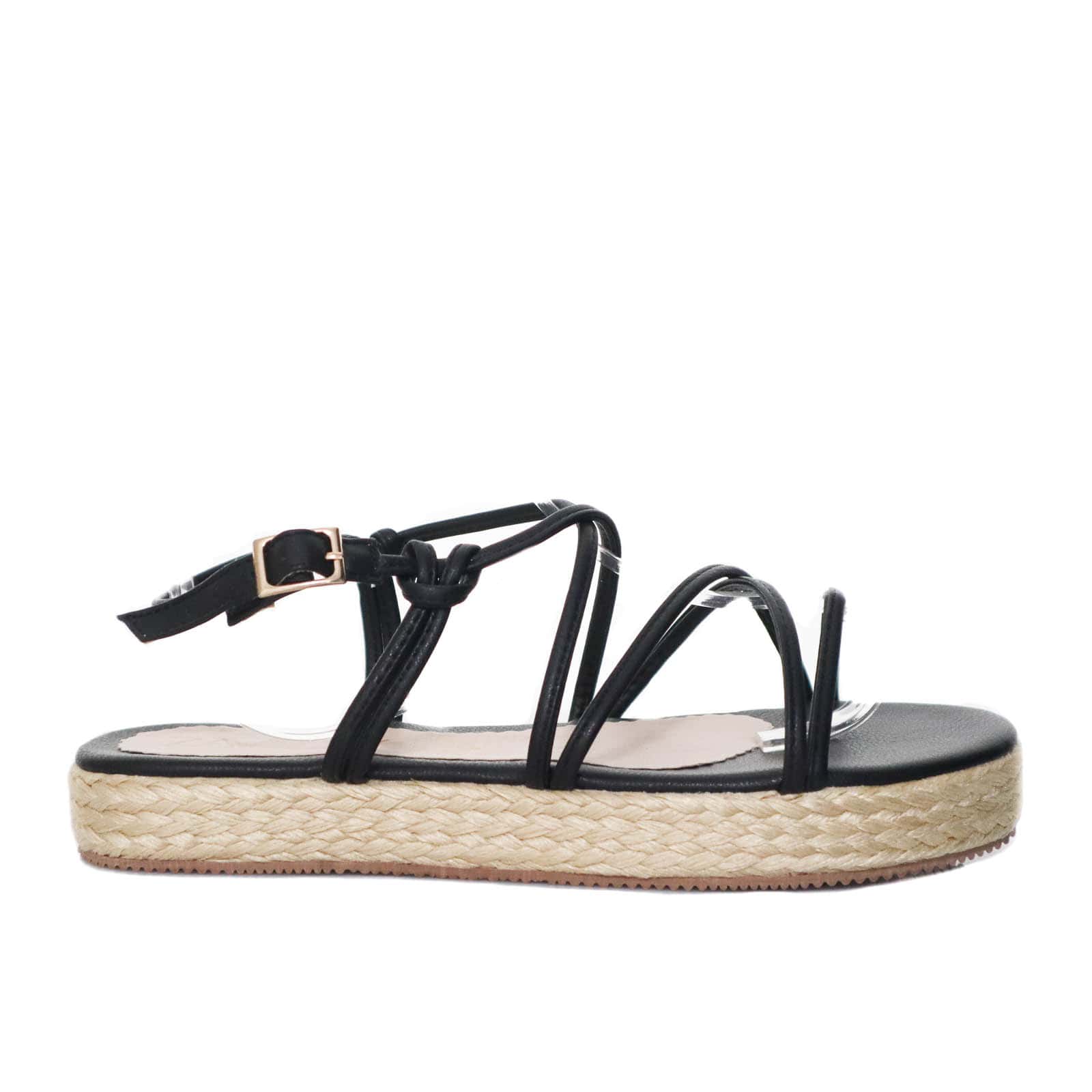 Sandalia plana negro para mujer M86-Z471