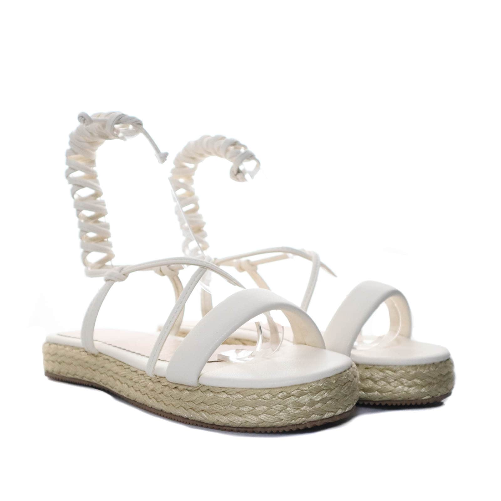 Sandalia plana talco para mujer M95-Z471