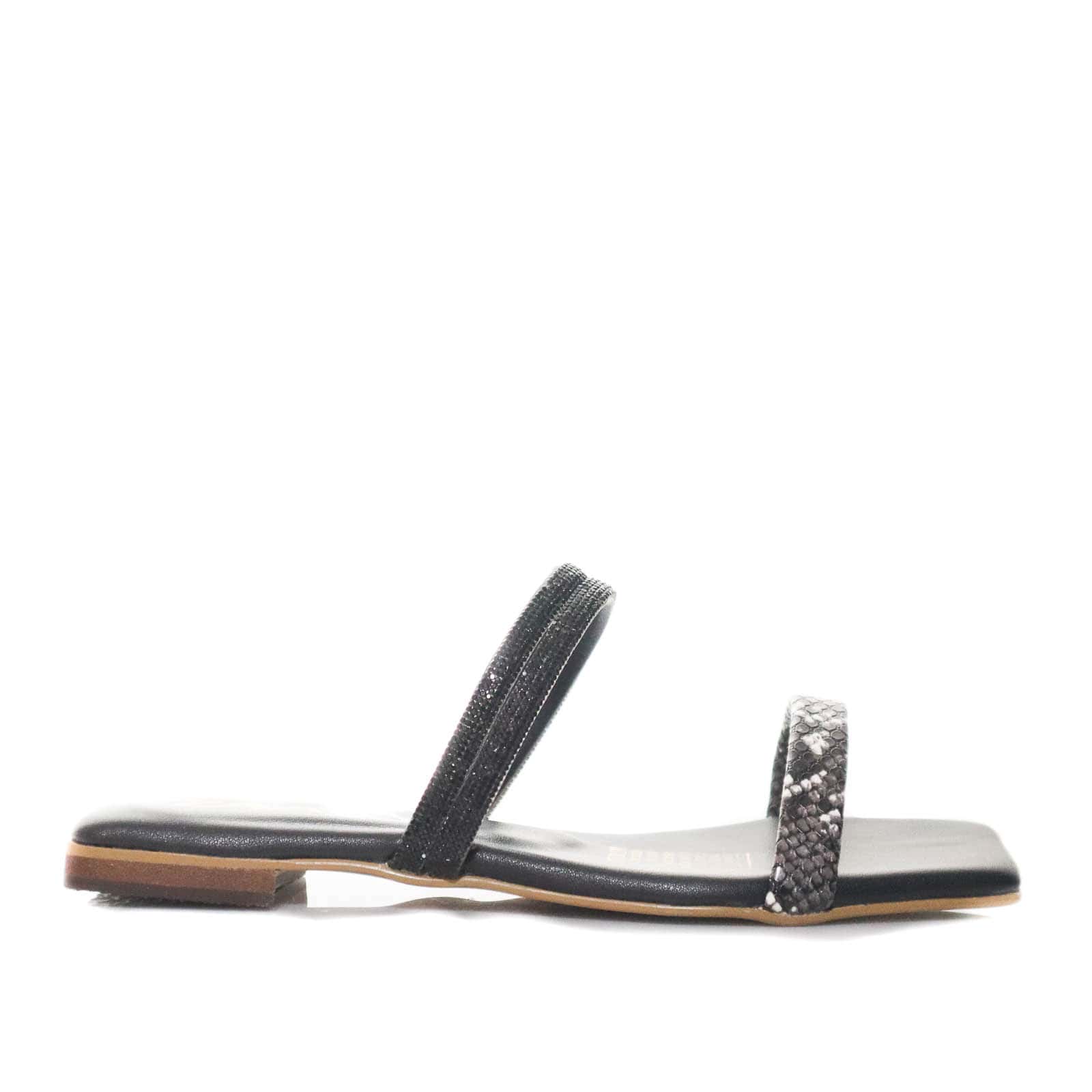 Sandalia plana negroxpiton para mujer MST92-Z43