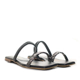 Sandalia plana negroxpiton para mujer MST92-Z43