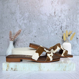 Sandalia plana chocolate vaca para mujer N126-Z446