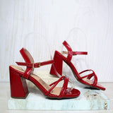 Sandalia 7 1/2 rojo charol para mujer N7511-Z473