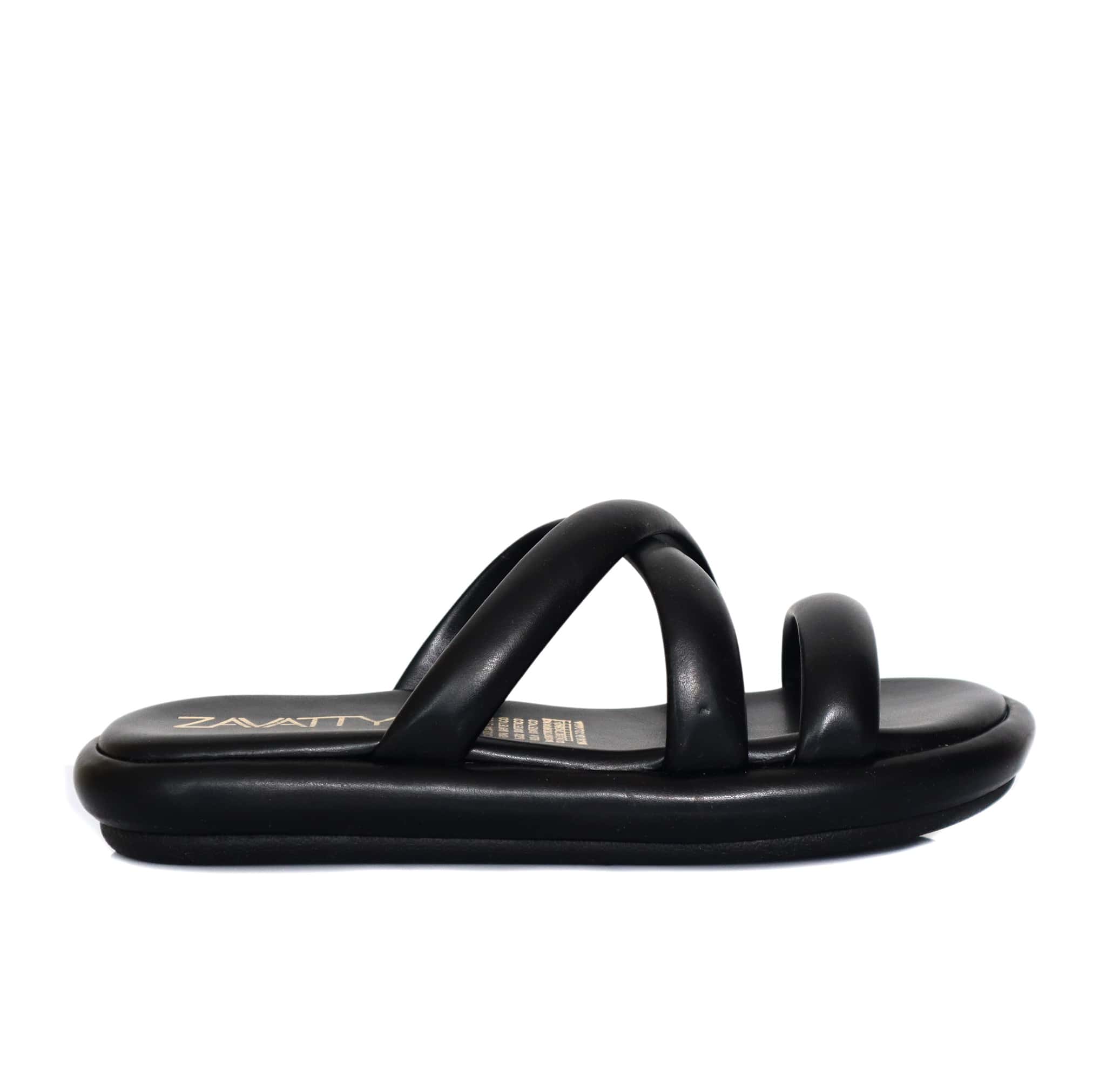 Sandalia plana negro para mujer P25-Z446