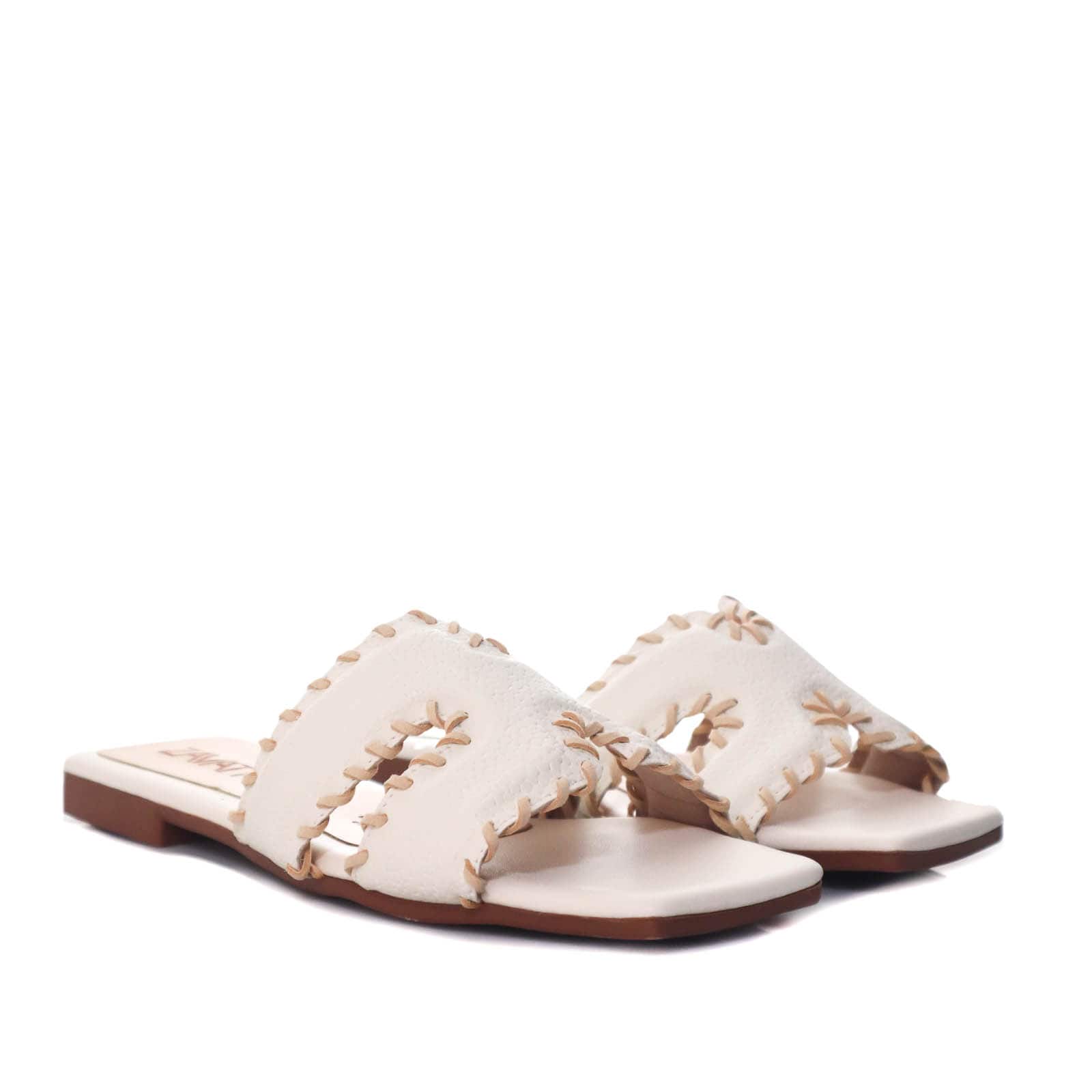 Sandalia plana talco para mujer P512-Z84
