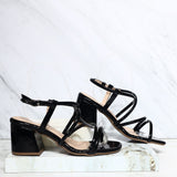 Sandalia tacon negro charol para mujer Q261-Z471