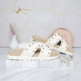 Sandalia plana talco para mujer R002-Z111