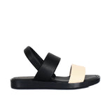 Sandalia plana negro combinado para mujer S619-Z438