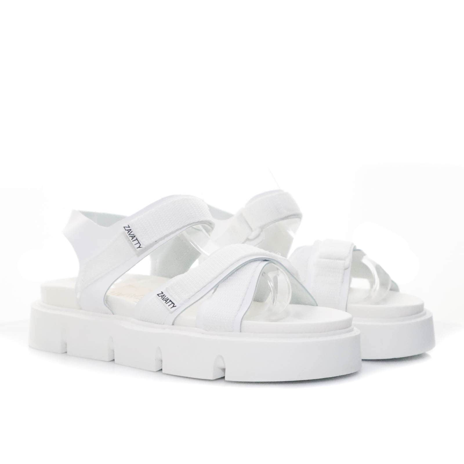 Sandalia plana blanco para mujer TABICHOTA