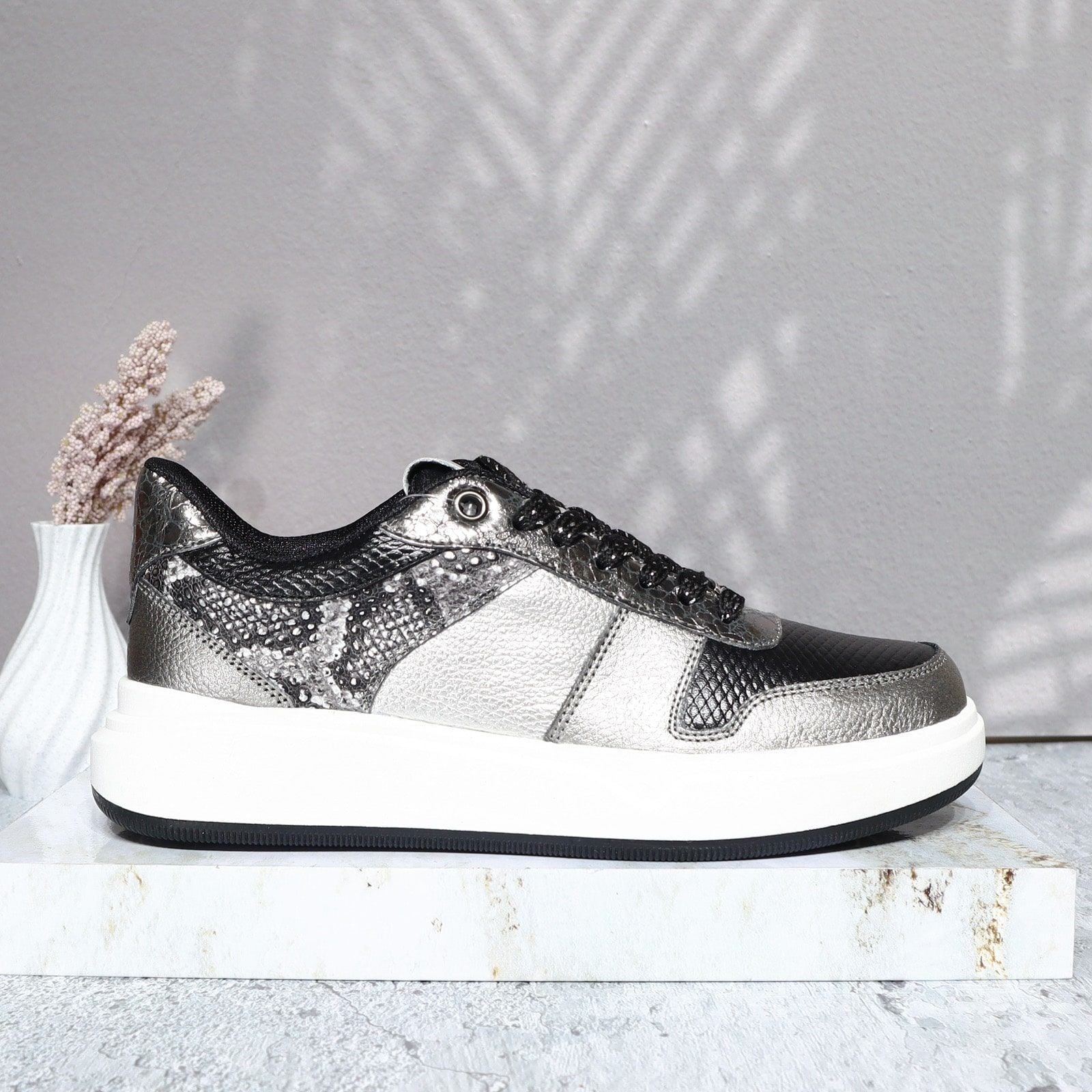 Tenis negro x plomo para mujer TAC946