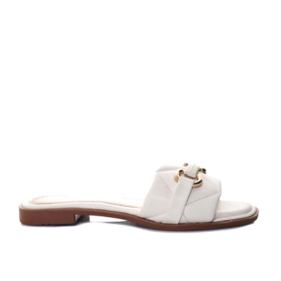 Sandalia plana talco para mujer V-H04-Z84