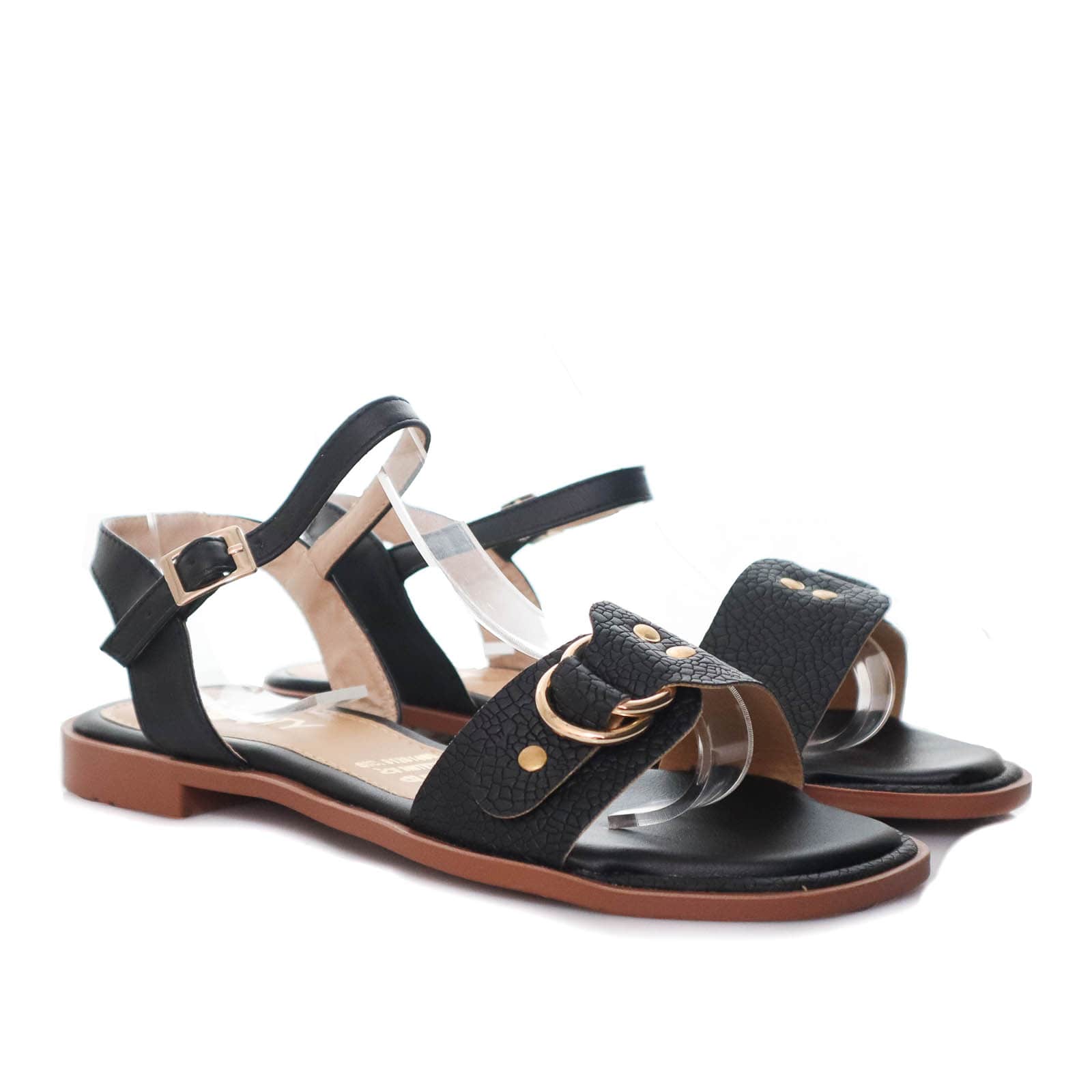 Sandalia plana negro para mujer V221-Z84