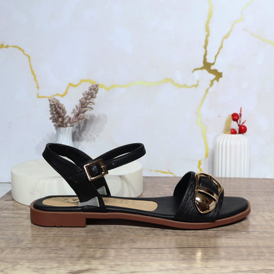 Sandalia plana negro para mujer V310-Z84