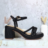 Sandalia plana negro para mujer V570-Z84