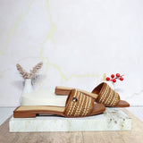 Sandalia plana miel para mujer V767-Z84