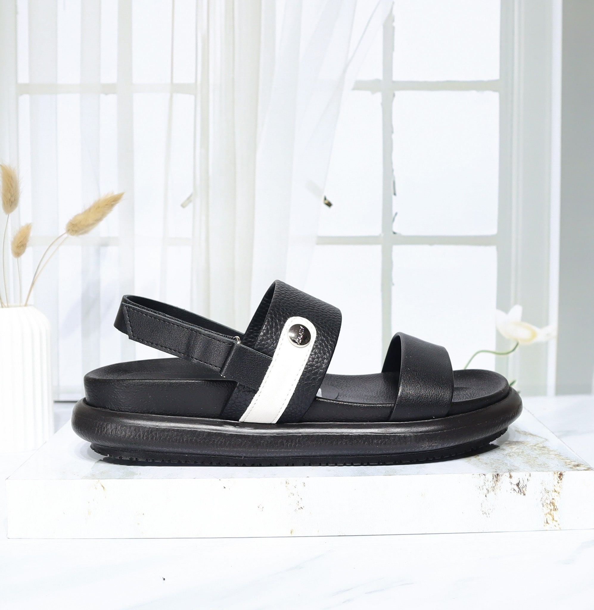 Plataforma baja negro x talco para mujer V913-Z84