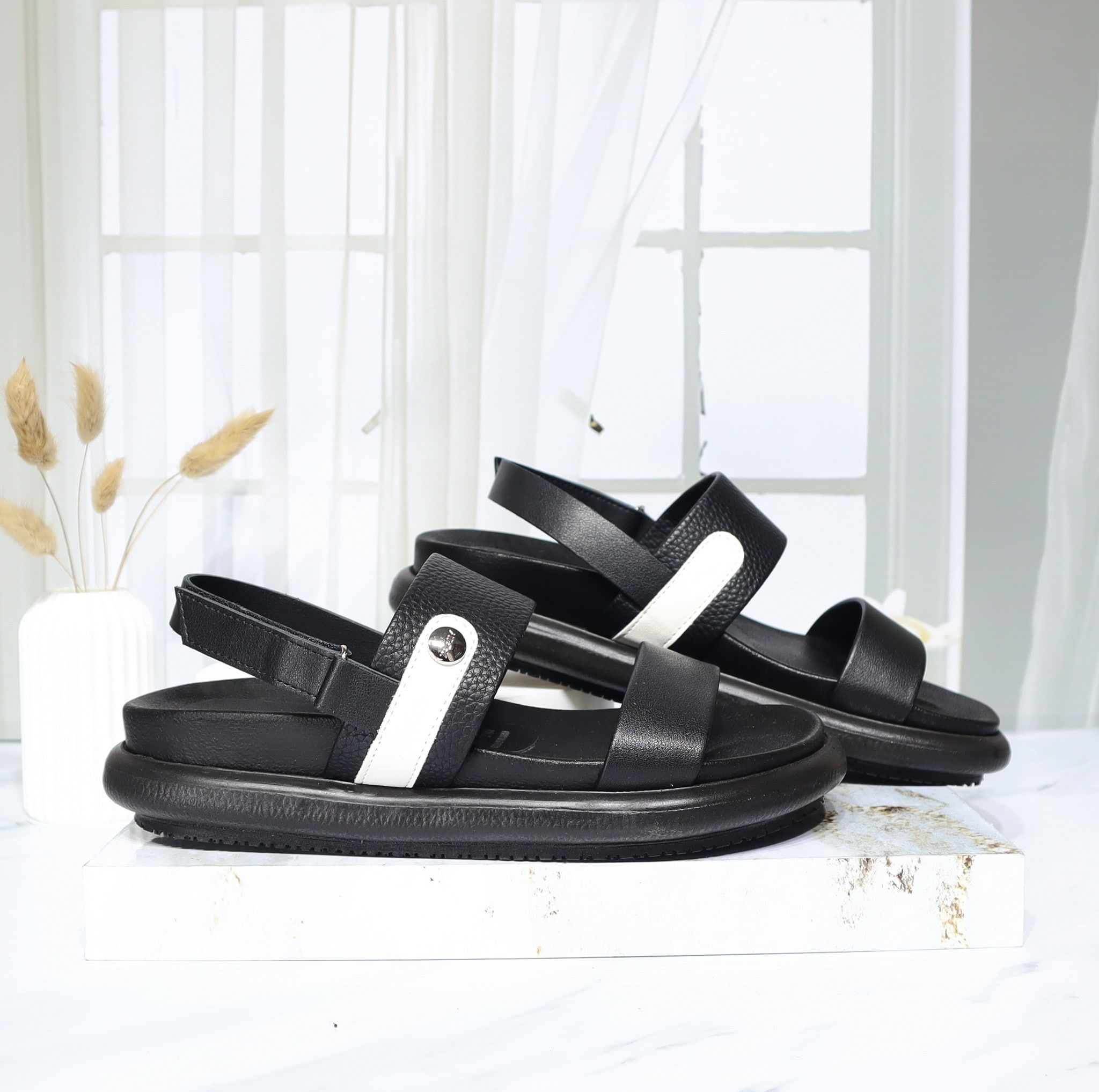 Plataforma baja negro x talco para mujer V913-Z84