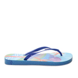 Sandalia plana azul x naranja para mujer VT25483