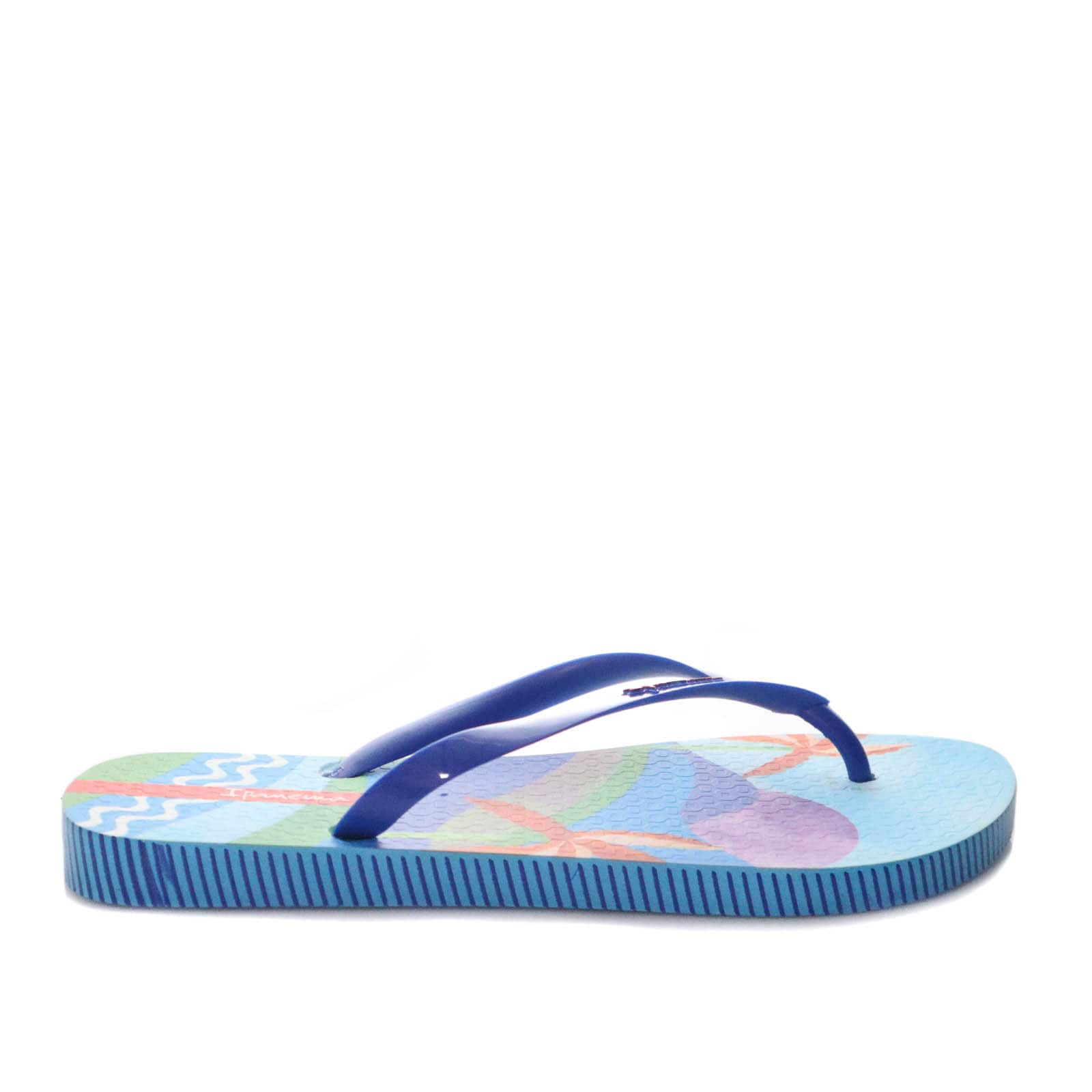 Sandalia plana azul x naranja para mujer VT25483