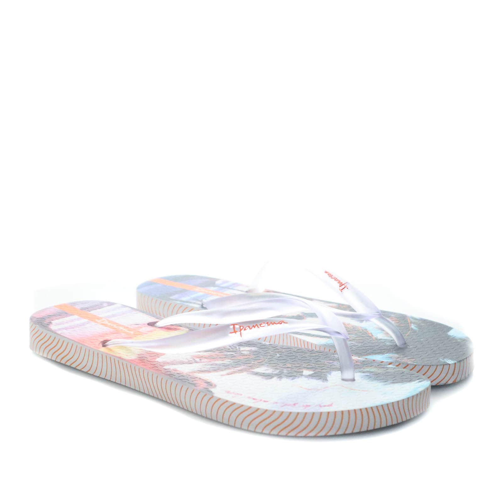 Sandalia plana blanco x transparente para mujer VT25483