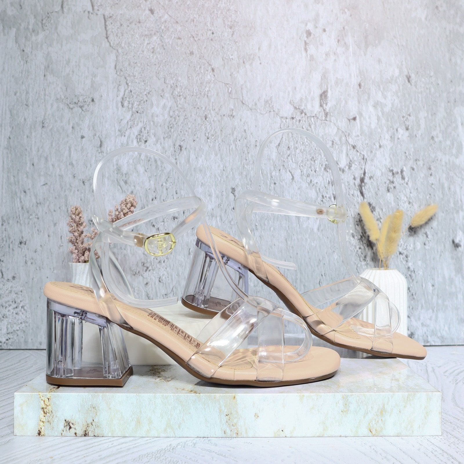 Sandalia tacon nude para mujer W05-Z471