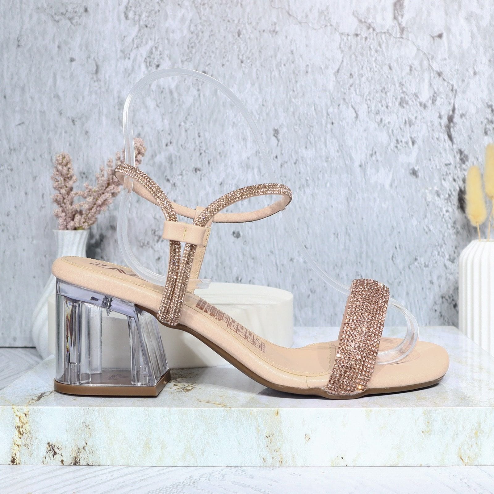 Sandalia tacon nude para mujer W30-Z471