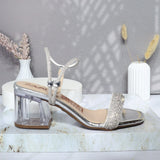 Sandalia tacon plata para mujer W30-Z471