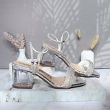 Sandalia tacon plata para mujer W30-Z471