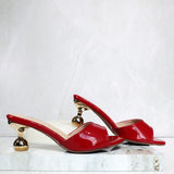 Sandalia 5 1/2 rojo charol para mujer Z211-Z687