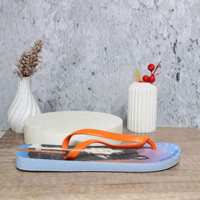 Sandalia plana azul x naranja para mujer VT27540