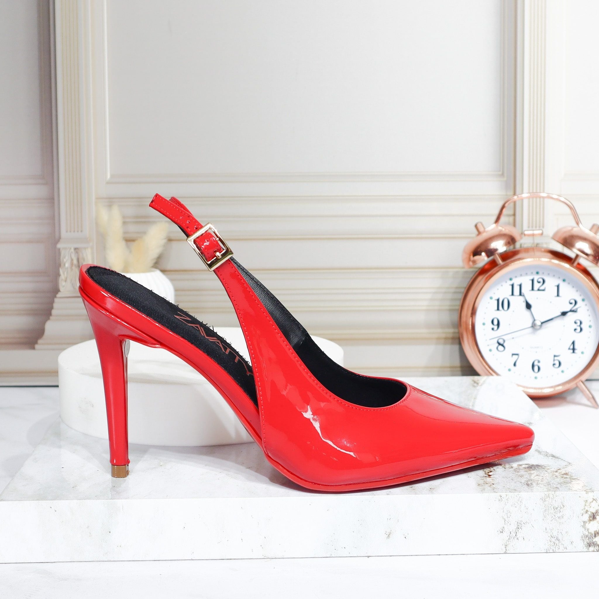 Tacon rojo charol para mujer 046-Z601