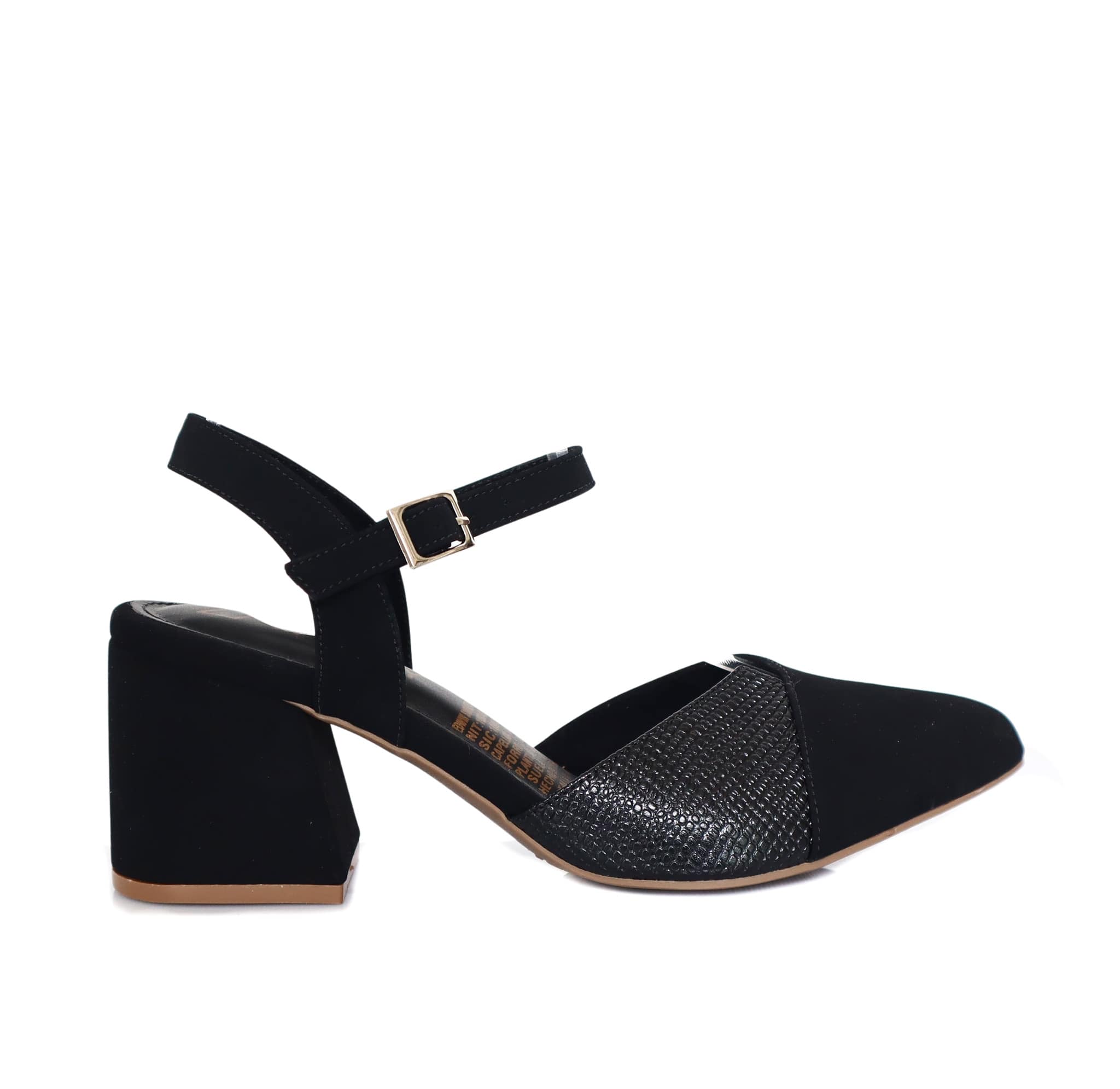 Tacon negro nobuck x negro para mujer 235-1-Z610