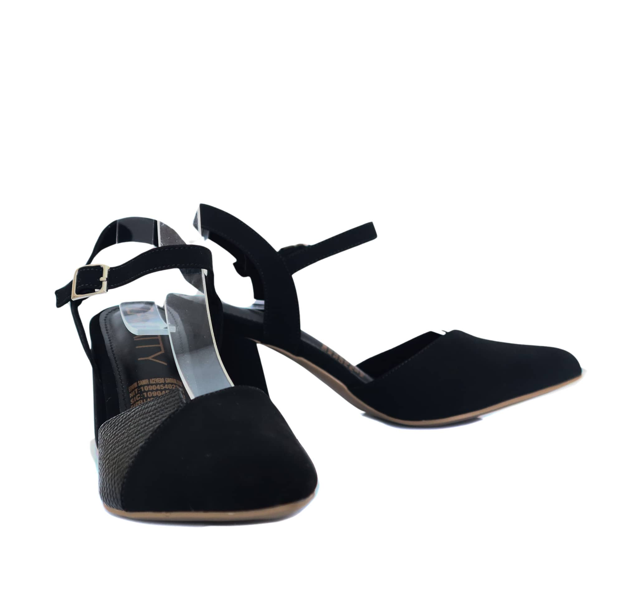 Tacon negro nobuck x negro para mujer 235-1-Z610