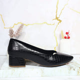 Tacon negro cocodrilo para mujer 3009-Z148