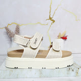 Sandalia canoa beige x talco para mujer 3094-Z617