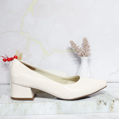 Tacon beige charol para mujer 324138-Z132