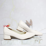 Tacon beige charol para mujer 324138-Z132