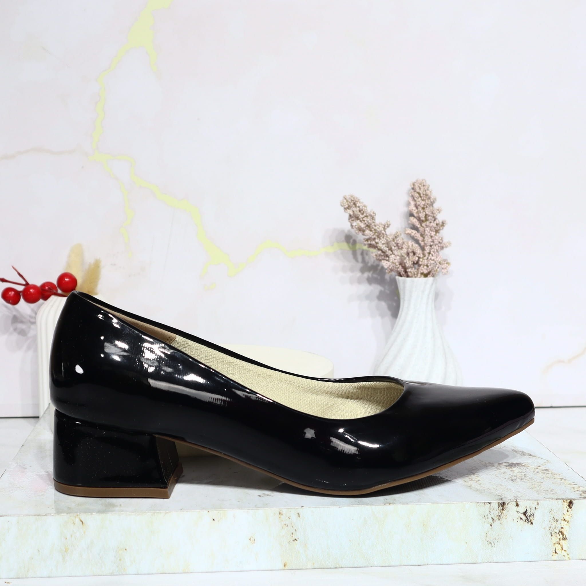 Tacon negro charol para mujer 324138-Z132
