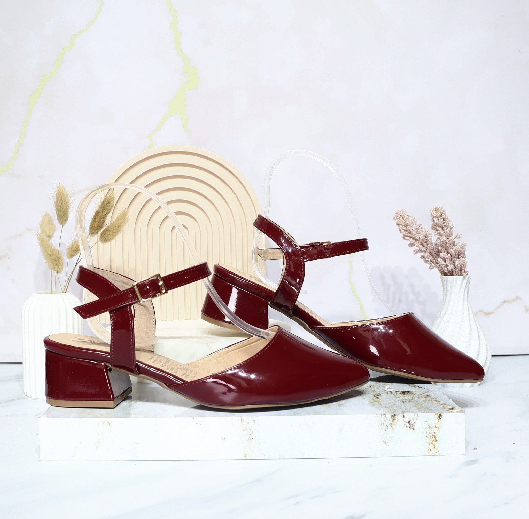 Tacon vino tinto charol para mujer 33006-Z148