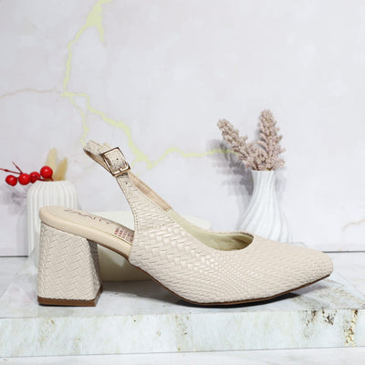 Tacon beige gravado para mujer 52585-Z132