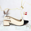 Baleta beige charol x negro charol para mujer AS294-Z610