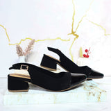 Baleta negro nobuck x charol para mujer AS294-Z610