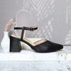 Tacon negro cuero para mujer C01-Z522