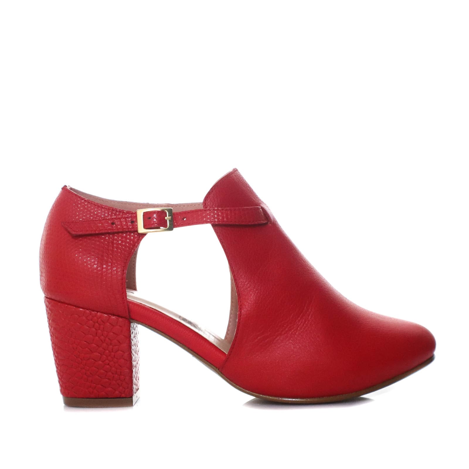 Tacon rojo cuero para mujer H-MILENA
