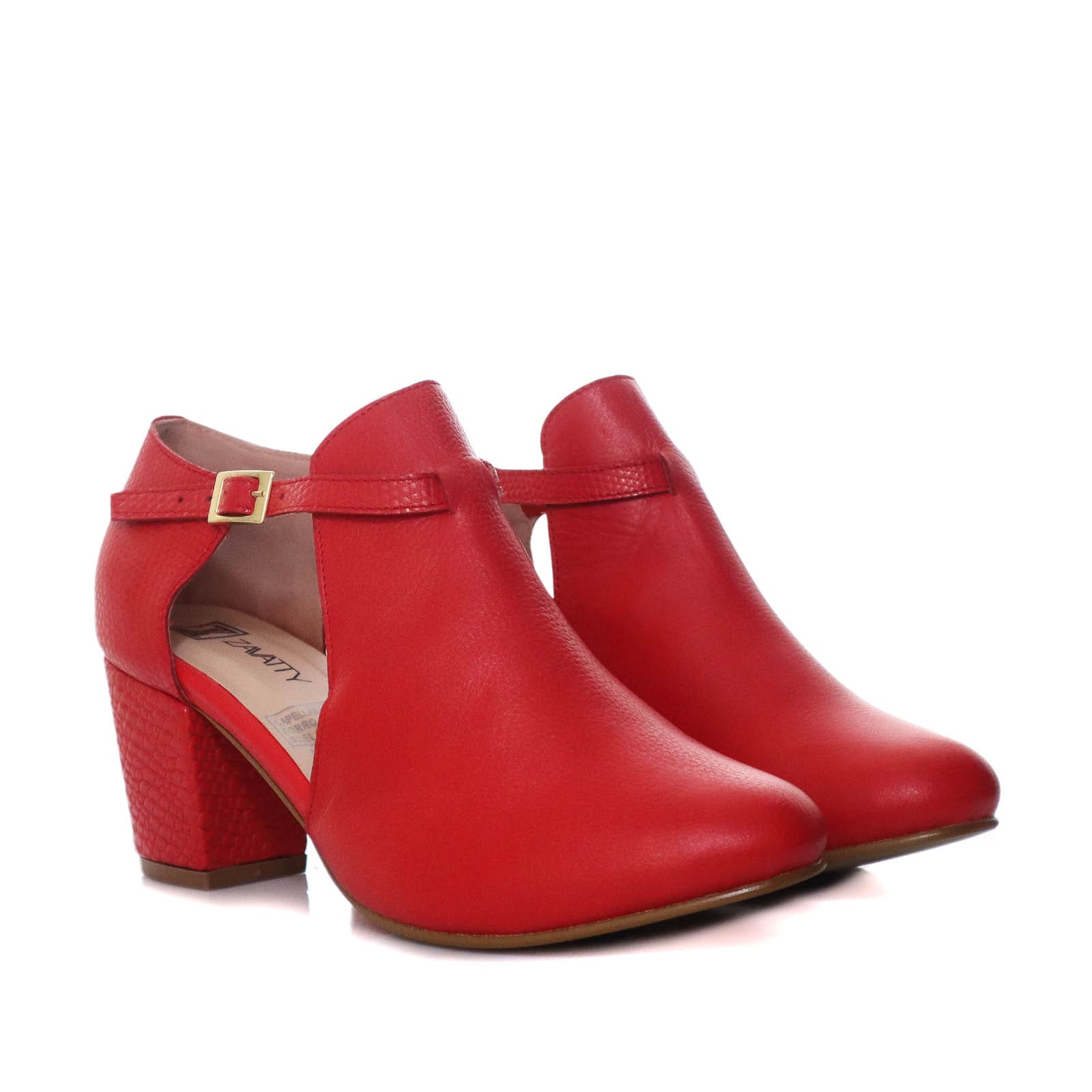 Tacon rojo cuero para mujer H-MILENA